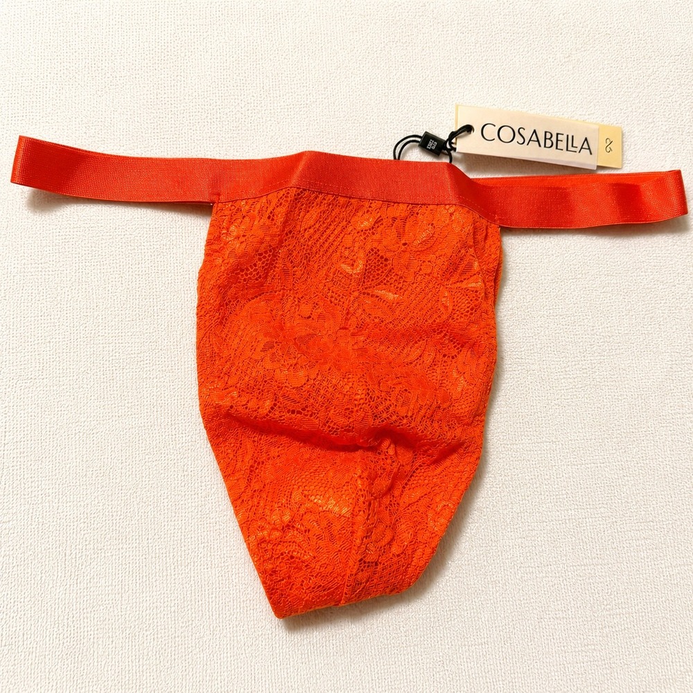 COSABELLA Men's Italian Thong Sicilian Orange Lace Underwear - Size L / NWT